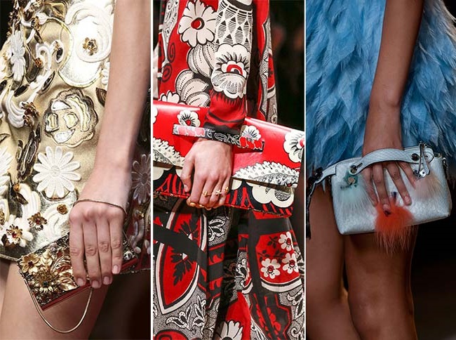 элегантные клатчи и кошельки с цветочным принтом, тенденции сумок весна-лето 2015